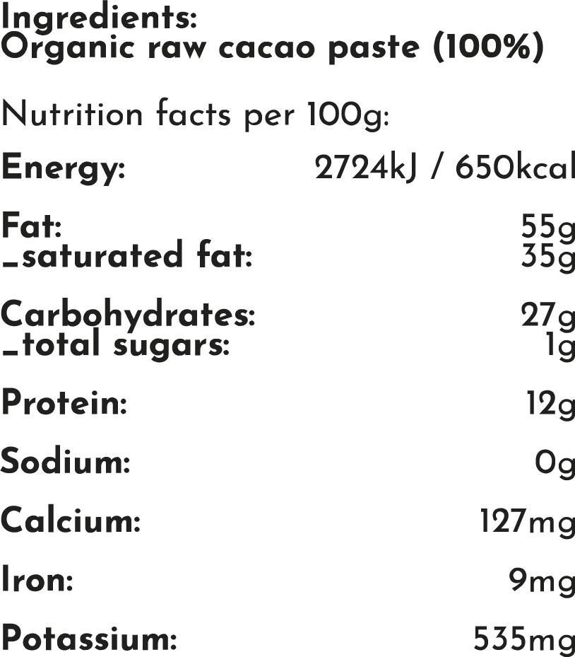 100% Pure, Organic Cacao, Ceremonial Grade, Ecuador - 500g Block-Cacao-KakóGull