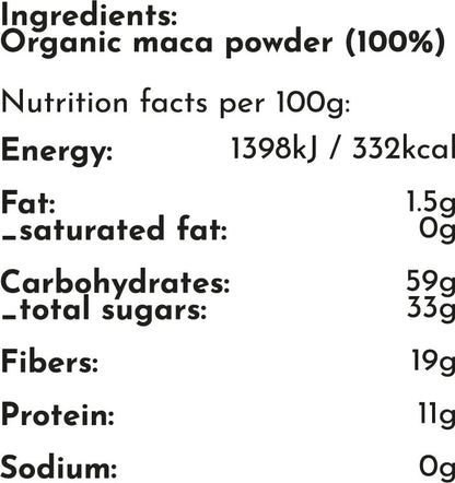 Maca Duft, 120g, Lífrænt, Hrátt Ofurfæði